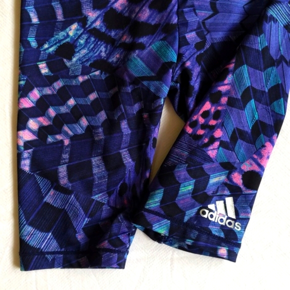 adidas abstract print sporty cropped leggings 12 months baby girl - Picture 6 of 7